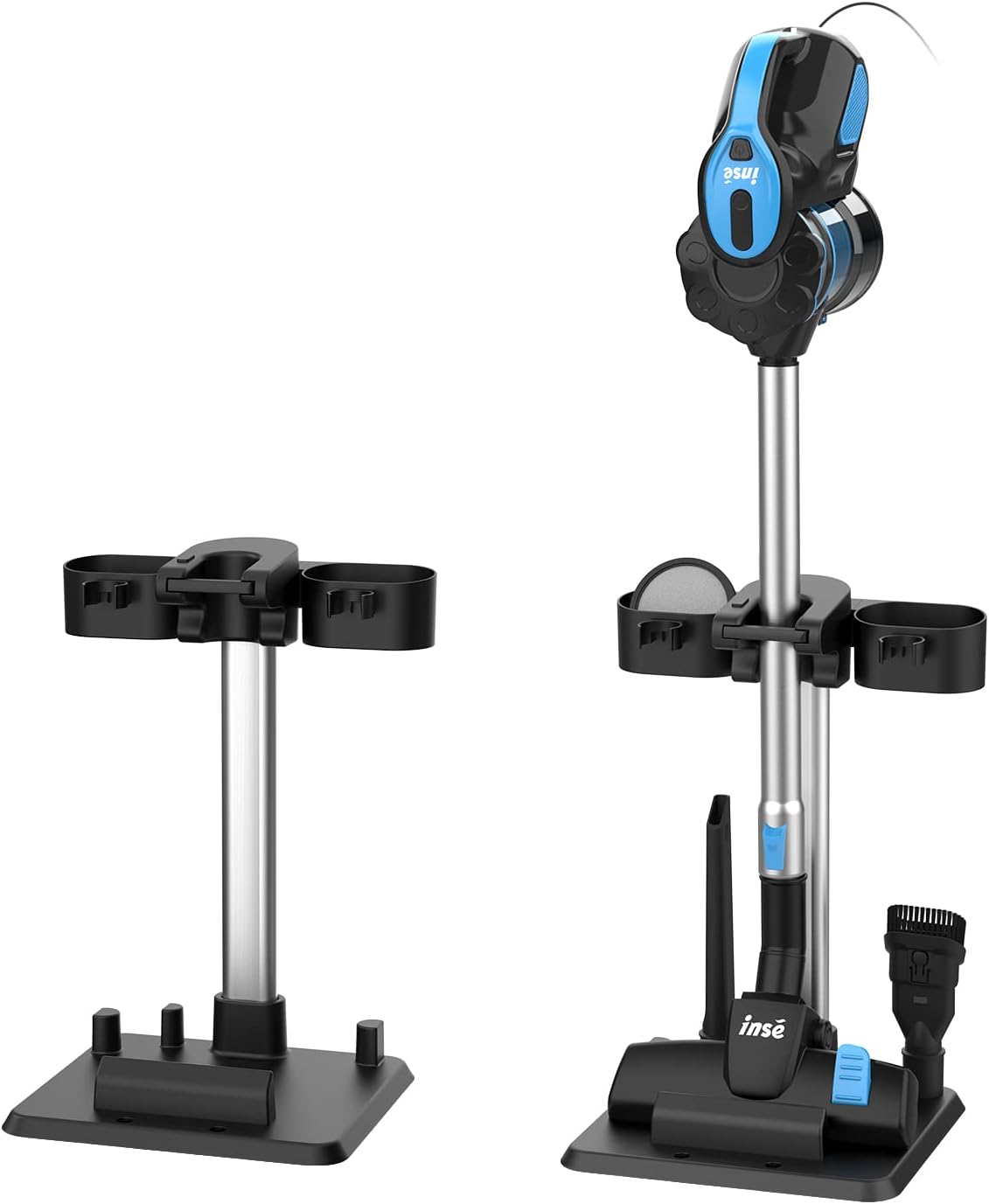 INSE Vacuum Storage Stand, Vacuum Cleaner Stand with Accessory Holders, Universal Vacuum Stand for Stick Vacuum Cleaner