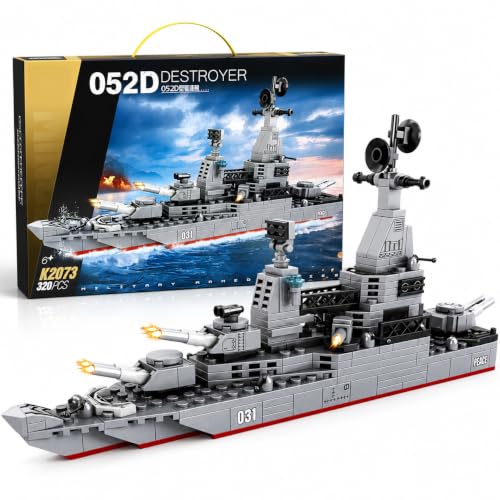 Image of QBLO Slava Guided Missile Battle Ship Building Block Set, Military Warship Model, 322 Pieces, Ages 6+