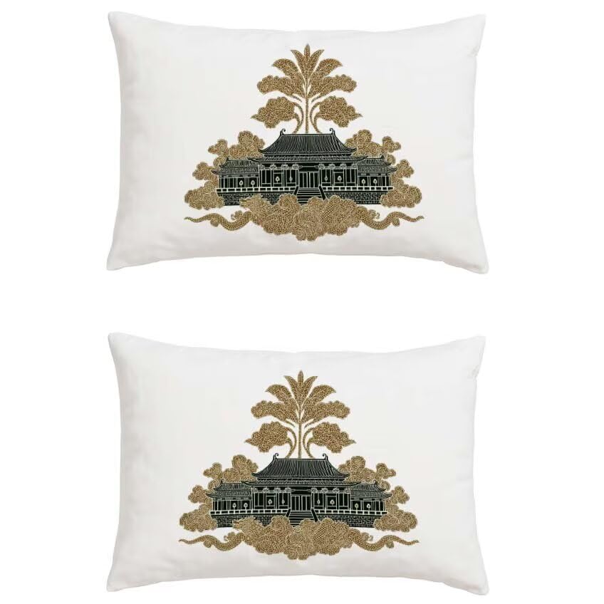 Taie oreiller double sided printing turquoise en lin imperméable 50x70 pour décoration maison