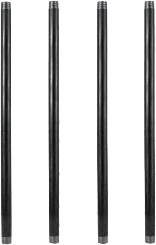 GeilSpace 3/4" × 36" Heavy Duty Pre-Cut Grey Metal Pipe, Industrial Steel Fits Standard 3/4 Inch Threaded Pipes and Fittings - Vintage DIY Industrial Shelving (3/4" × 36", Grey)