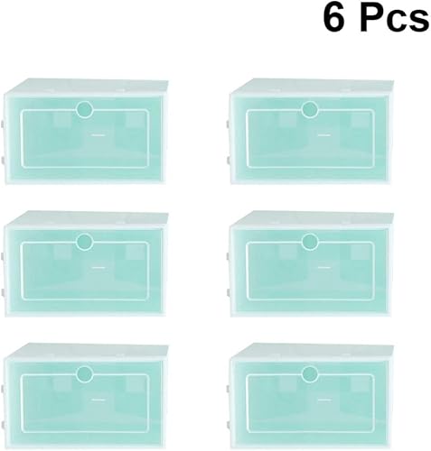 Miniatura 7 de Cabilock Caja de almacenamiento de zapatos transparente apilable de 6 piezas, zapatos gruesos de plástico para organizar armarios y entradas, diseño