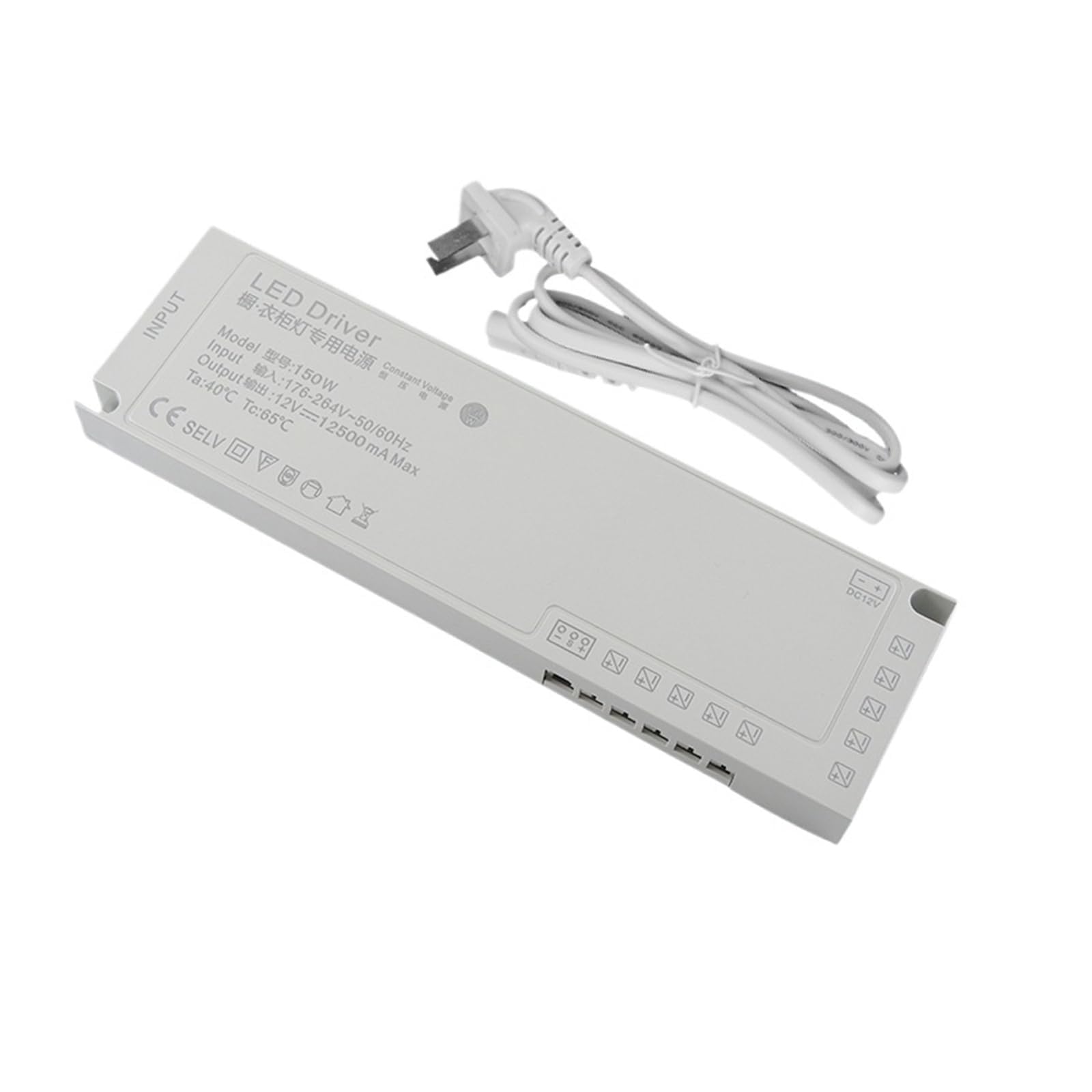 PWANUIGTE Cabinet Wardrobe Light Dedicated Power Supply 12v 24v 60w 100w 150w Strip Transformer(12V 150W)