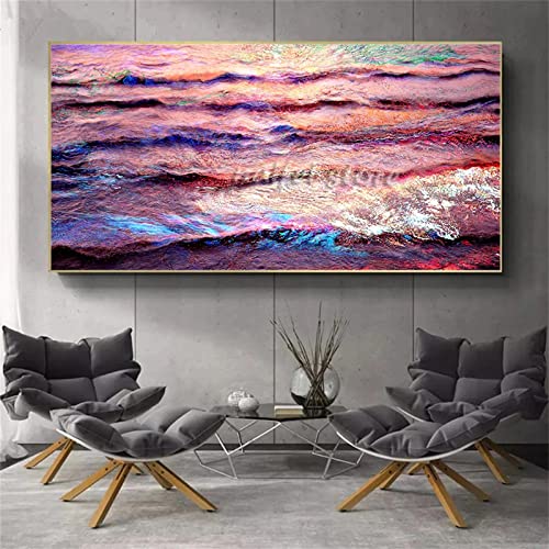 Peinture diamant complet adulte motif vague multicolore - Grand diamond painting 90x180cm