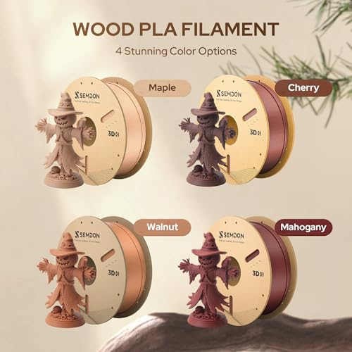 Image of Wood 3D Printer Filament Walnut Wood PLA Filament 1.75mm+ /-0.02mm | Wood PLA Filament with Real Wood Fiber Texture Filament Fits for Most FDM 3D Printers,1KG Spool(2.2lbs)