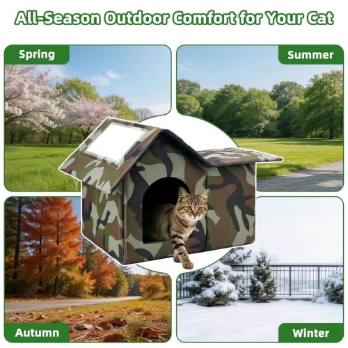 Maison pour chat sauvage d'extérieur hiver isolée et pliable 53cm