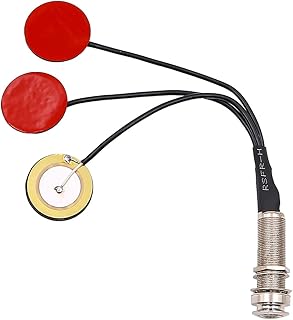 Alnicov Selbstklebende Tonabnehmer Piezo-Wandler 3-in-1-Mikrofonkontakt-Piezo-Tonabnehmer mit Summer, kompatibel für Gitarre, Violine, Ukulele