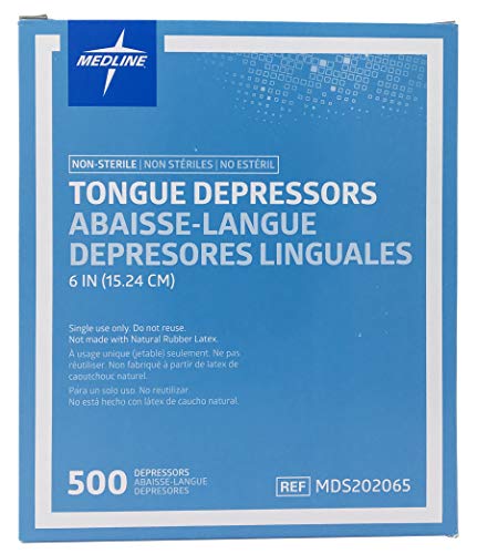 Medline Wood Tongue Depressors, Non-Sterile, 500 Count (Pack Of 10), Great For Spreading Ointments, Mixing Or Stirring Medications, Wax Application, Crafts #TOP5