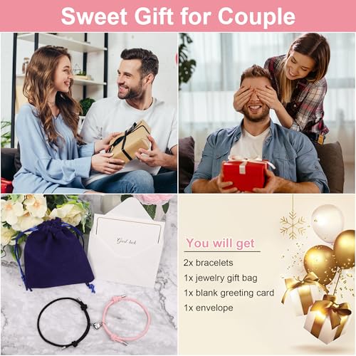 Couple Matching Bracelets for Bf And Gf, Best Friend Bracelet,Stretch Adjustable Braid Rope Bracelets Jewelry for Him and Her2