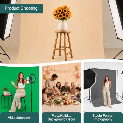 Kate 8ft×10ft/ 2.4m×3m Solid Black Backdrop Portrait Background for Photography Studio - 5