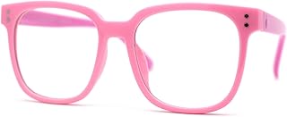 Kid Girls Flexible Rubber Hipster Horn Rim Blue Light Filter Computer Glasses Pink Purple