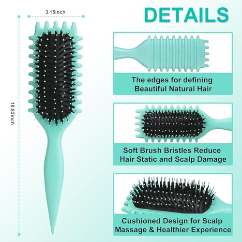 Image of BRAND VILLA Curl Defining Hair Brush for Women & Men | Curly Hair Styling & Detangling Brush | Scalp Massage Cushion Brush | Anti-Frizz Curl Shaper for Wet, Dry, Wavy & Natural Curly Hair