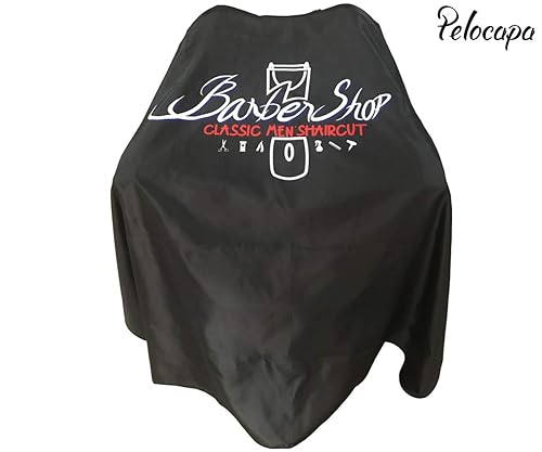 Miniatura 2 de Pelocapa Capa de peluquería para hombres, capa de corte de pelo con broches, capa de corte profesional de salón, delantal grande impermeable para