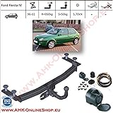 Anhängelast: 950 kg AHK Anhängerkupplung mit Elektrosatz 13 polig für Ford Fiesta 1996-2002 Schrägheck Anhängevorrichtung Hängevorrichtung - starr, mit angeschraubtem Kugelkopf