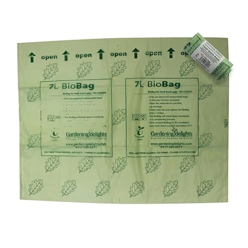 7L Biodegradable & Compostable Bin Liners – 52 Bags Per Roll | Compost Bags for Food Waste Caddy | Strong, Eco-Friendly Corn Starch Bin Liners