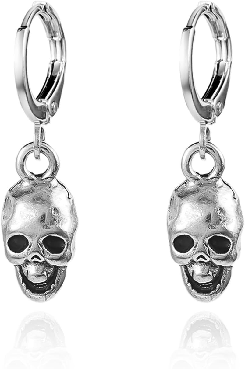 Gothic Skull Skeleton Dangle Earrings for Women Punk Halloween Drop Earrings for Halloween Accessories
