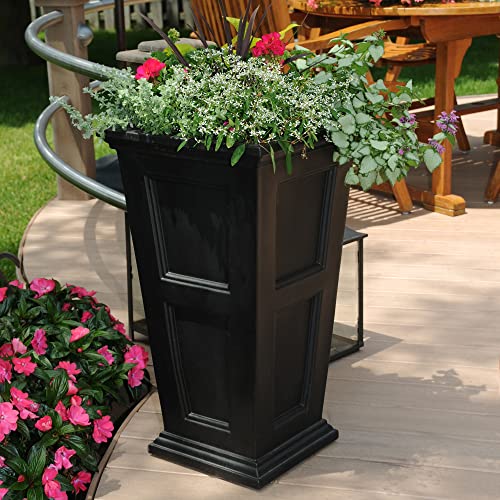 Mayne Inc. Fairfield 5829B Tall Planter,16In L X 16In W X 28.3In H,Black #TOP3