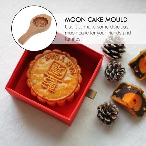 Molde de madera para pastel de luna forma floral miniatura 4
