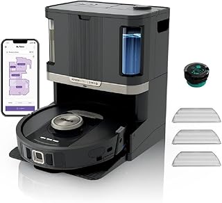 Shark PowerDetect 2-in-1 Robot Vacuum & Mop, NeverTouch Pro 60-Day Self Empty, Self-Refill and Self-Clean Robot Vacuum with 3D & LiDAR Navigation, NeverStuck Obstacle Bypass, WiFi/App/Alexa, Black