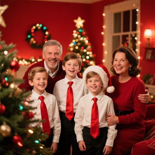 Boys Ties Pre-Tied Kids Necktie for Age 8-12 Adjustable Woven Formal Kids School Tie Wedding Graduation Uniforms2