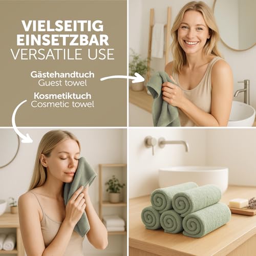 Blumtal Premium Frottier Gästehandtücher Set 24 teilig 100% Baumwolle - Oeko-TEX zertifiziertes Gästehandtuch 24x (30x30 cm) - Ultra… – Ansicht 4
