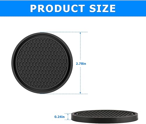 Miniatura 2 de Portavasos para automóvil, paquete de 4 posavasos insertables antideslizantes, tapete universal duradero para tazas de auto, almohadilla de silicona