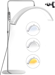 toyshi Eyelash LED Floor Light, Half Moon Lamp for Lash Extension, Lighting for Beauty, Skincare, Lashes, Eyebrows, Filming Content Creation White