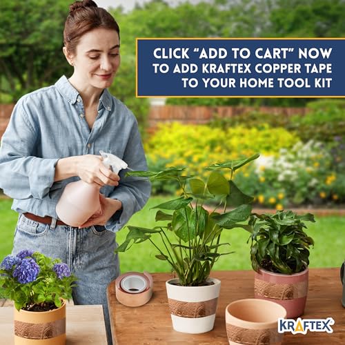 Image of Kraftex Copper Tape [2 Inch x 33ft]. Conductive Adhesive use as Copper Tape for Slugs, Copper Shielding Tape for Guitars, Faraday Tape or Copper Flashing roll.