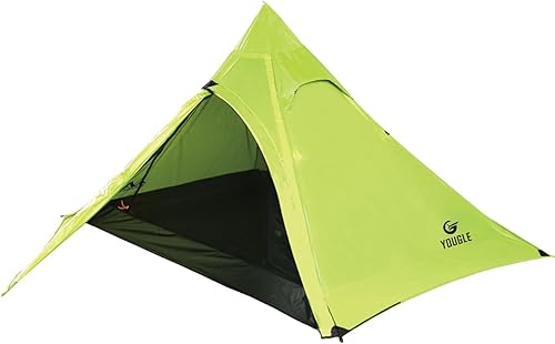YOUGLE Tienda de campaña tipo tipi para 2-3 personas, 4 estaciones, resistente a la lluvia y al viento, tiendas de campaña piramidales para camping,