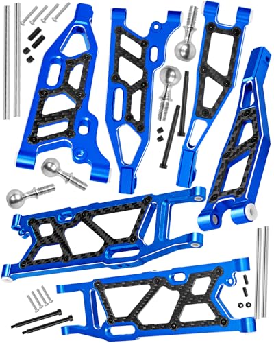 RCHuiWow RC Alloy Suspension Arms Upgrades Part for 1/8 Kraton 6S BLX,Outcast 6S BLX,Talion 6S BLX, Notorious 6S BLX,Aluminium Front Upper & Front Lower & Rear A Arms,6pcs w/Pivot Balls,Navy Blue