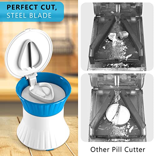 Pill Crusher Cutter Splitter Grinder - [3 In 1] - Pill Crusher Pulverizer - Tablet Cutter With Small Pill Box Container - Pill Breaker Slicer Chopper Divider - Multifunction #TOP1