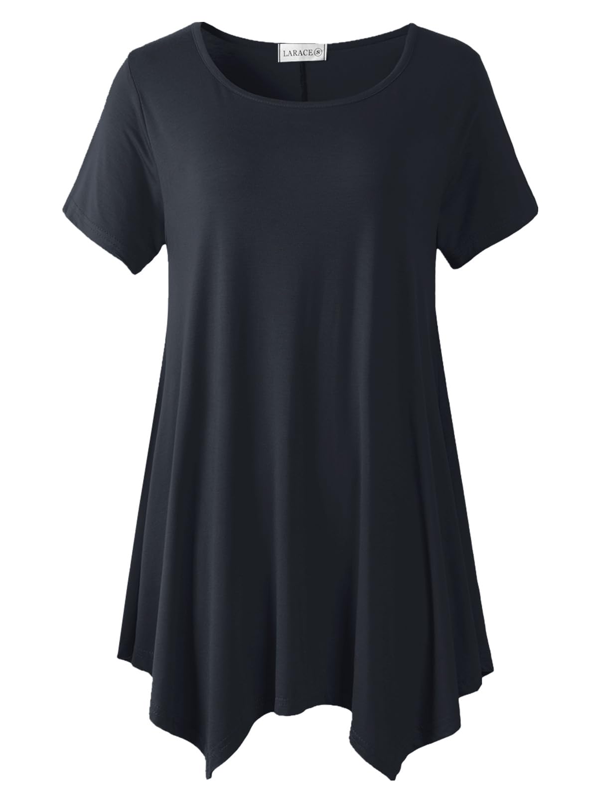 LARACE Short Sleeve Shirts for Womens Plus Size Tops Casual Summer Clothes Asymmetrical Tunic Blouses