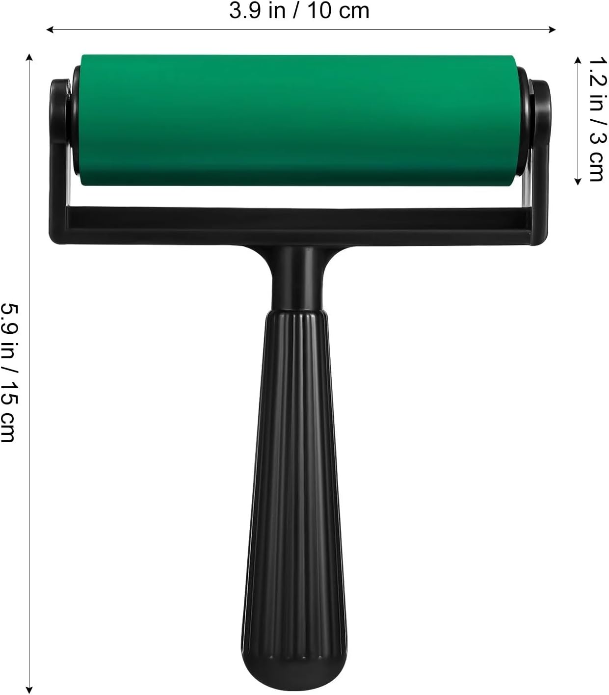 10cm Rubber Roller Brayer Rubber Applicator Brush Roller for Crafts Ink Printmaking Block Stamping Printing Applying(Green)