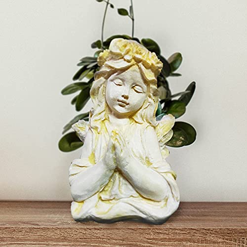 Image of Cute Beautiful Combo Pack Of 4 Girls Succulent Planter Pots Resin Creative Flowerpot Plant Pots Planter Container For Home Garden Office Desktop Decoration(Angel Girl Pot)Beige