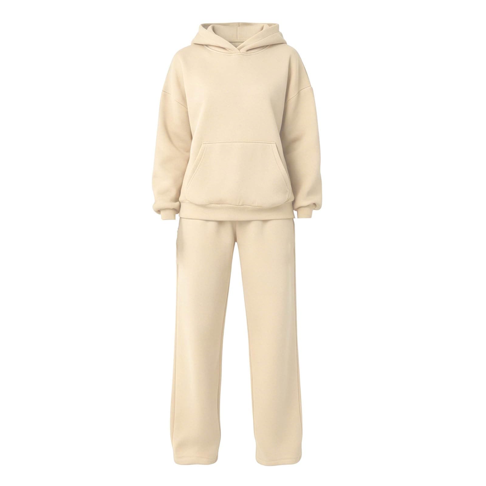 Sportanzug Damen Hausanzug mit Kapuze 2 Teiler Jogginganzug - Sweatshirt mit Hose Elegant Freizeitanzug Sport Set Langarm Hoodie Einfarbig Sportlich Tracksuit Homewear Hosenanzug Streetwear