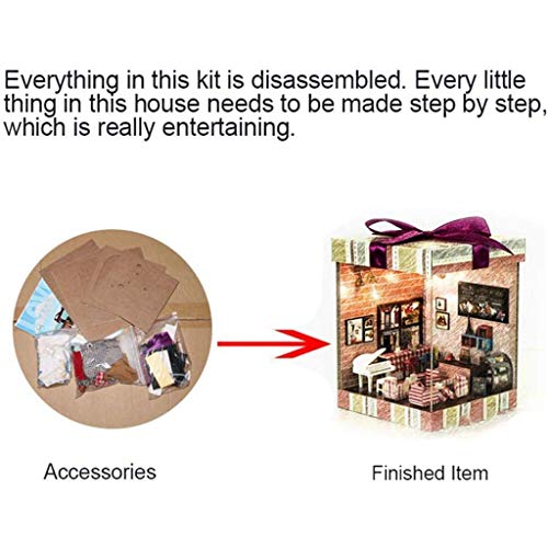 3D-Puzzle DIY Puppenstuben Kit Assembled Miniatur Aus Holz Kabine Handmade Haus Für Mädchen Weihnachten Geburtstag – Bild 7