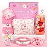 TUZELIYA Regali personalizzati per ragazze adolescenti 9 10 11 12 13 14 15 16 17 18 anni, regalo di compleanno per ragazze - bel set regalo con lettere iniziali per compleanno comunione (C)