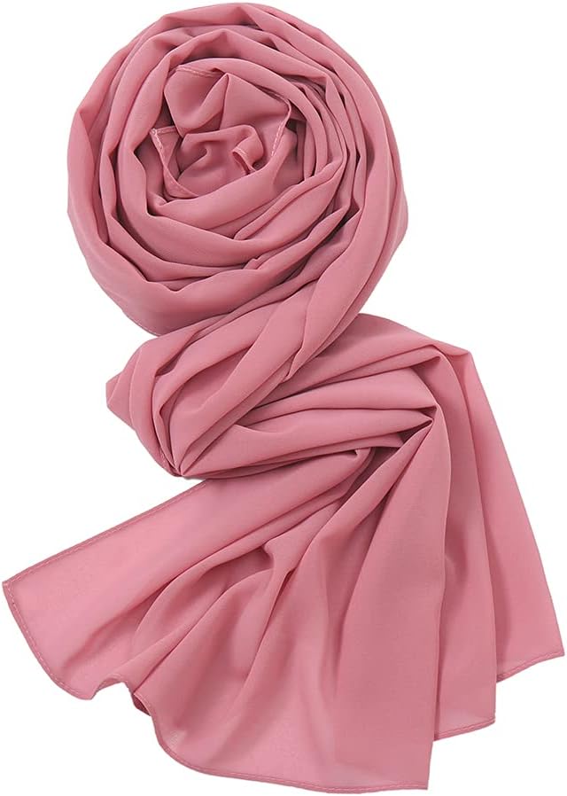 Yeieeo Chiffon Head Wraps for Women - Solid Color Fashion Bubble Chiffon Scarf Hijab - Image 8