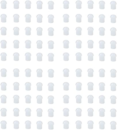 100 Pack Replacement Mushroom Earbud Ear Tips for Baofeng Motorola Kenwood Cobra Two Way Radio Transparent Acoustic Tube Earpieces