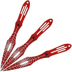 G8DS 3er Wurfmesser Set Punisher Throwing Knife inkl Nylon Etui (Rot)