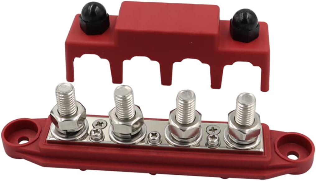 48v Power Distribution Block Cover Battery Bus Bar for Automotive Rv Yacht and Applications Dc Construction for Low Resistance and Maximum Conductivity