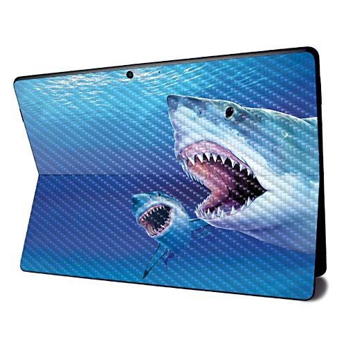 Image of MightySkins Carbon Fiber Skin for Microsoft Surface Pro X - Great Whites | Textured Carbon Fiber Finish | Easy to Apply, Remove, and Change Styles | Made in The USA