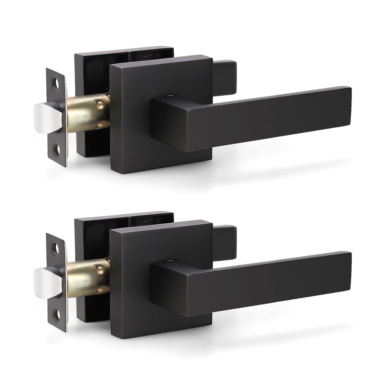 KNOBWELL Matte Black Privacy Door Knobs - Lock Included -19