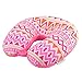 Ruilogod Fala Wzór Polistyren Home Travel u Shape Sleeping Rest Neck Head Support Poduszka Poduszka Różowa