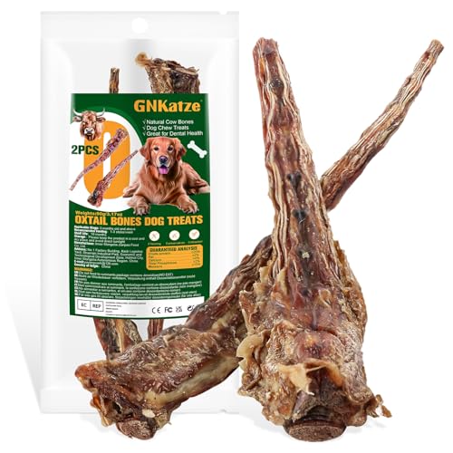 Huesos de Cola de Res Natural para Perros – Masticable Dental Duradero, golosinas digestibles sin Cuero Crudo, ingrediente único: Carne de Res alimentada con Pasto (2 PCS)