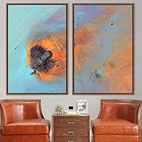 2 Piece Framed Canvas Wall Art Natural Abstract Canvas Prints Home Artwork Decoration for Living Room,Bedroom - 16