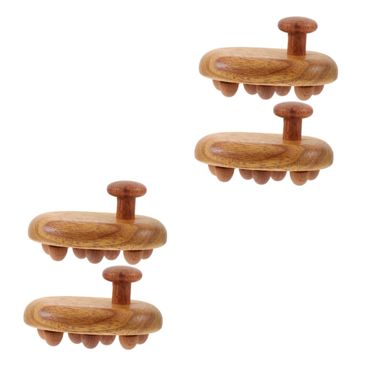 CALLARON 4stücke Holzhaarbürste Mit Kopfhaut-massager Handgefertigte Natürliche Massagebürste Für Effektive Entspannung Und Pflege Von Haar Und Kopfhaut Für Hause Und Unterwegs