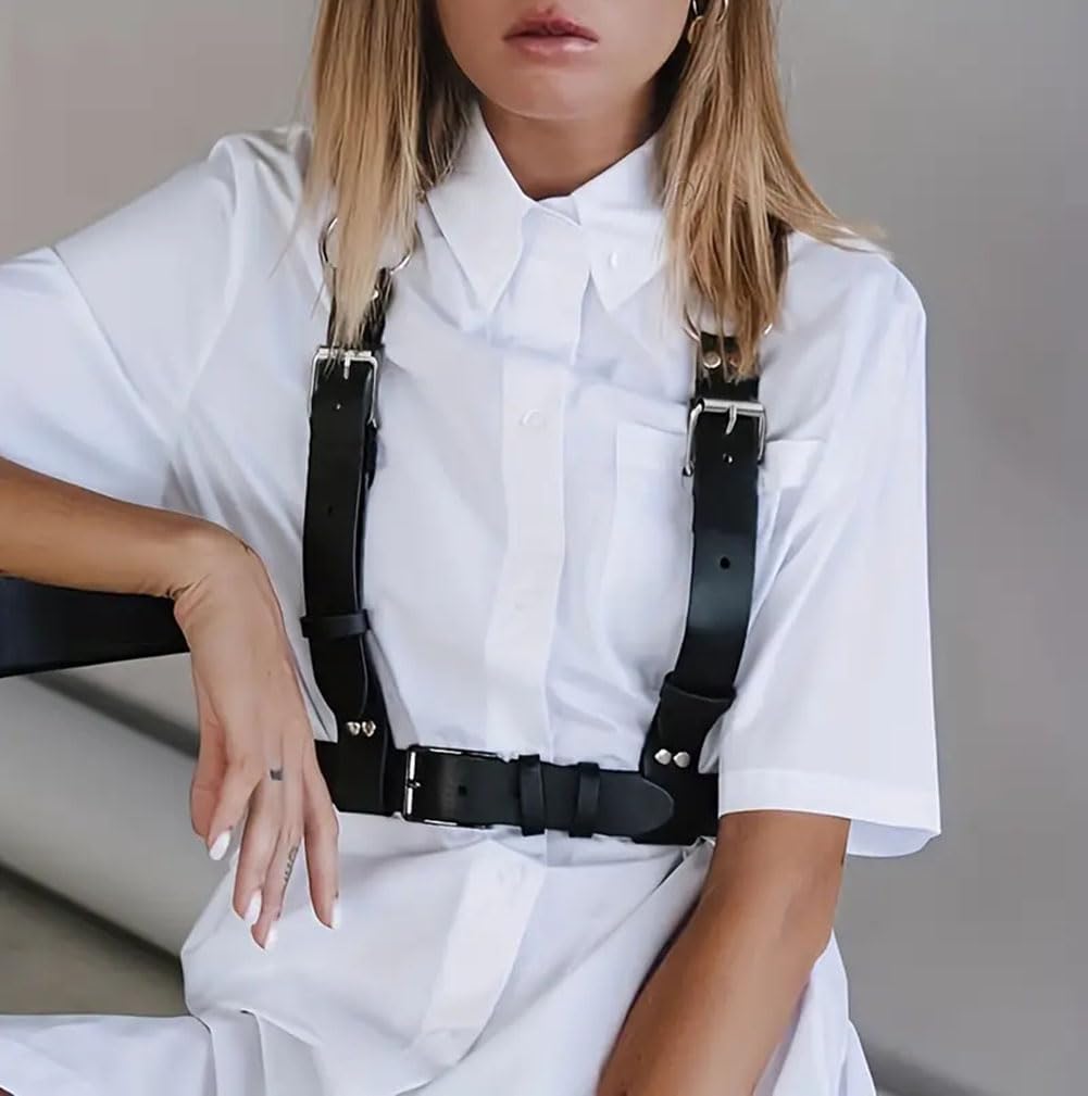 Punk Waist Belt Women Leather Body Chain Top Adjustable Straps Harness Gothic Corset Accessories for Dresses Party - Image 9