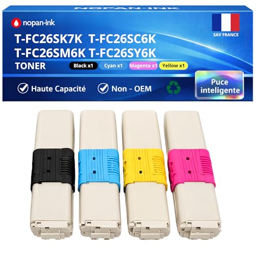 Toner T-FC26SK7K compatible pack de 4 cartouches pour imprimante laser couleur
