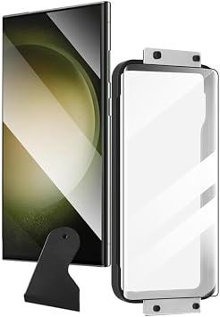 Samsung Galaxy S22 Ultra ile uyumlu Nano Kolay Uygulanabilir Hizalama Aparatl  Ekran Koruyucu Siyah