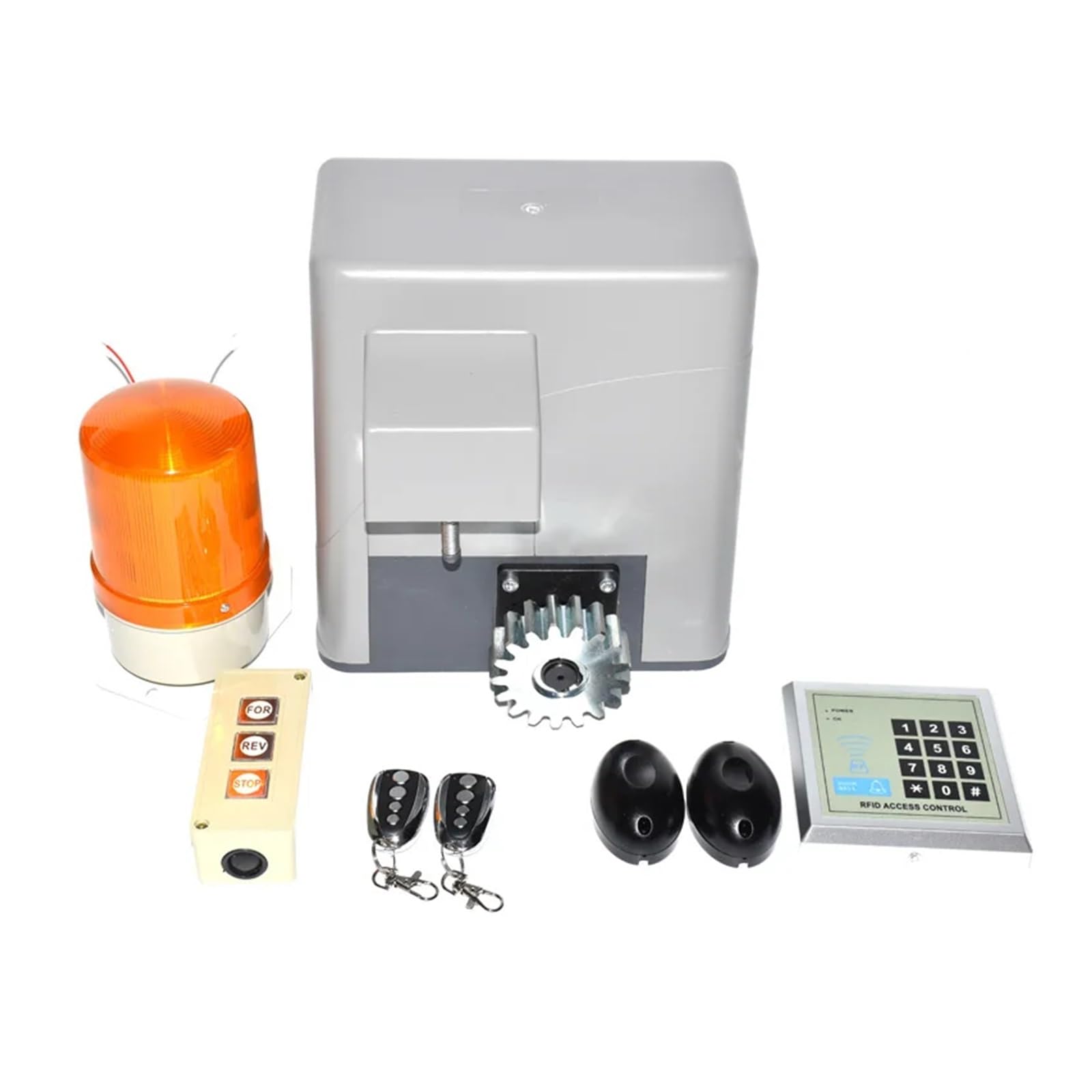 Kit de Motor de puerta corredera de 600kg con 2 controles remotos, operador de puerta, abridor de puerta automático, juego de motorización de puerta remota(Kit2)